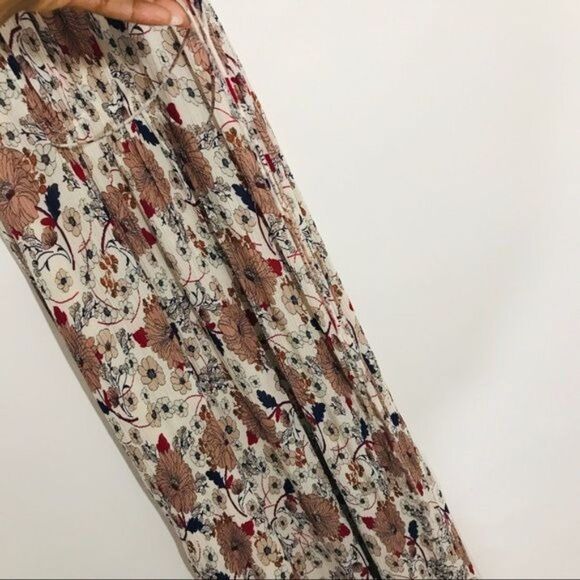 MASSIMO DUTTI Silk Blend Floral Crepe Halter Maxi Dress Size 2 - Picture 6 of 13